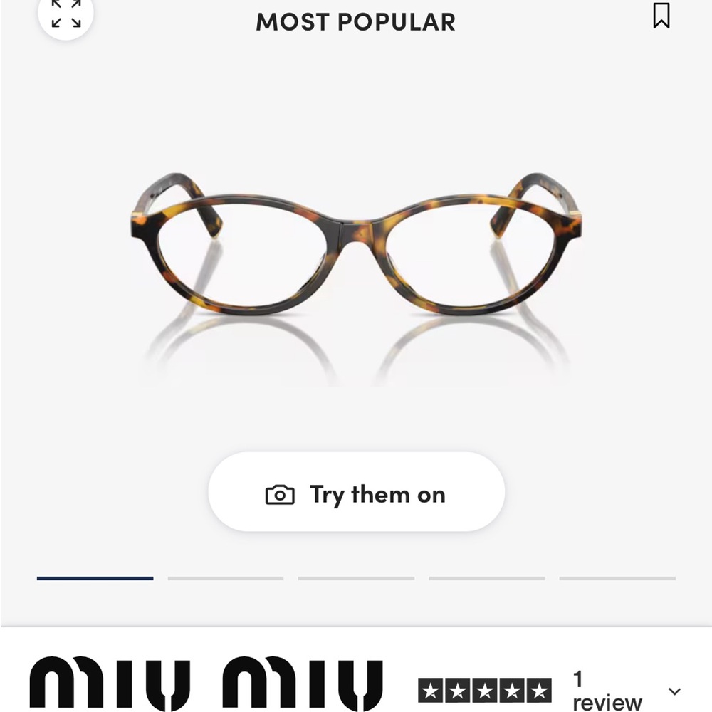 Miu Miu Tortoiseshell Oval Eyeglasses